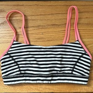 lululemon athletica sports bra | size 6 | black, white, and pink